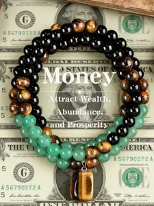 Money Attraction Necklace With GreenAventurine & Tiger Eye  Pendant Healing Crystal Stone ，Anniversary, Vacation &Theme Parties Jewelry Charms Abundance Crystal bracelet，Long Chain，Sweater chain，Ideal Gift Jewelry for Men and Women