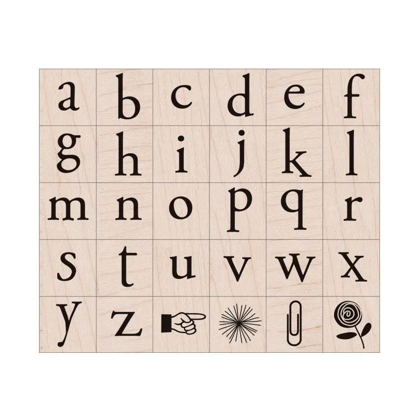 Playful Flowers Letters Woodblock Stamp
