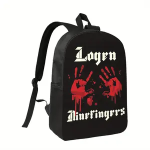 Custom Girls Backpack for School Kids Boys GIfts Customized The Bloody Nine Gothic Horror Backpack - Blood Splatter design Laptop Bag, Lightweight High Quality Polyester Backpack with Adjustable Shoulder Straps & Zipper Closure for School
