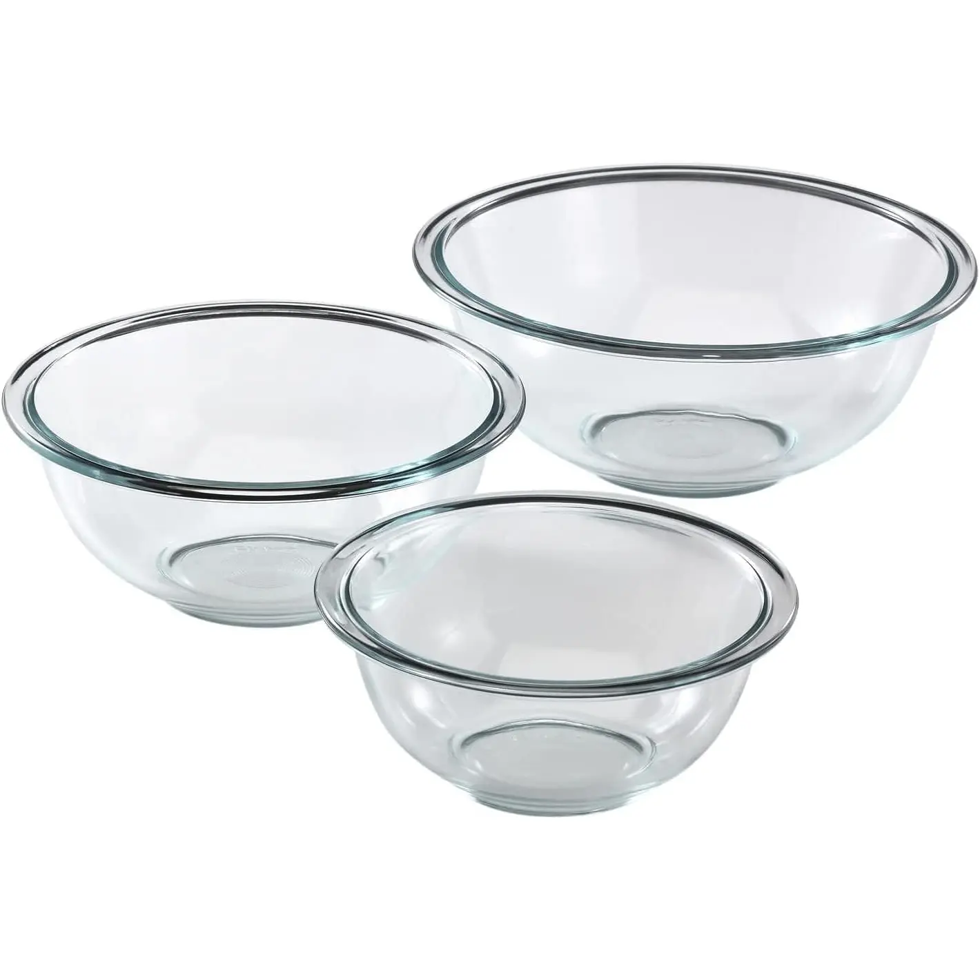 Pyrex Glass, 3-Piece, 3 PC Mixing Bowl Set, This is the perfect set for all manners of prepping, baking and home entertainment. Kitchen