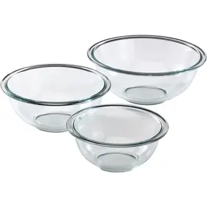 Pyrex Glass, 3-Piece, 3 PC Mixing Bowl Set, This is the perfect set for all manners of prepping, baking and home entertainment. Kitchen