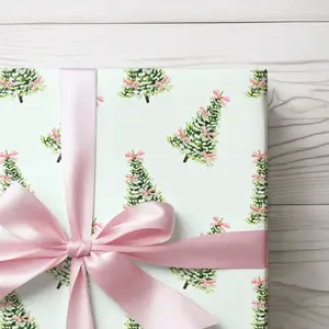 Oh Christmas Tree With Pink Bows Wrapping Paper Roll, Holiday Gift Wrap , Best of gift, Meaningful gift,Wrapping Paper 2025.(Get 1 paper cutter when buying any 5 rolls)