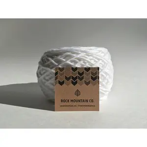 3mm Single Strand Extra Soft Cord 1 Ply Twisted Cotton Craft Yarn - White Fiber Art String