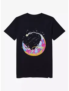 The Amazing Digital Circus Stargazing Tee | Retro Cartoon Graphic T-Shirt | Dreamy Cosmic Animation Streetwear Shirt | Unisex Oversized Cotton Tee | Digital Circus Fan Gift