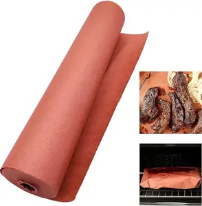Smoking Wrap Butcher Paper Pink Roll 12 Inch x 60 Feet Unwaxed Bleach Free for Smoking Meat Brisket Crawfish Boil or Table Runner Bakeware Utensils
