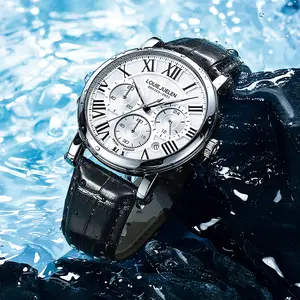 Men's Luxury Heritage Watch: Swiss Movement, Waterproof Scratchproof Dial, Leather Strap, Business Casual All Ages