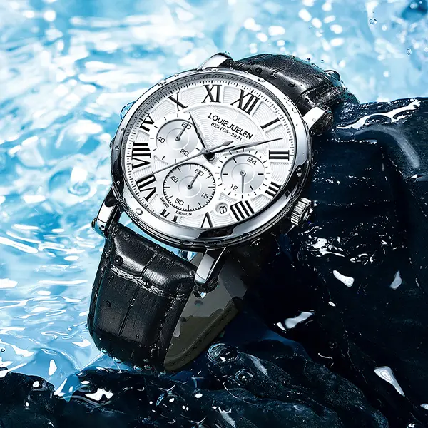 Men's Luxury Heritage Watch: Swiss Movement, Waterproof Scratchproof Dial, Leather Strap, Business Casual All Ages