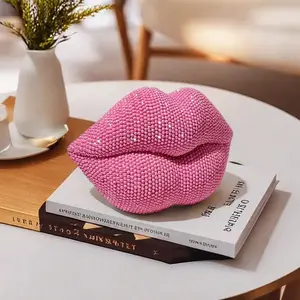 1PC sexy lips beaded statue decorative ornaments, home decoration living room, office, bedroom, bar, hotel, bathroom, wedding decorative ornaments, Valentine's Day gifts, engagement gifts, all kinds of holiday gift decorations, Studded Decor