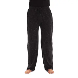 Mens Pajama Pant – Jersey Knit Sleep Pant (Black Marled, X-Large)