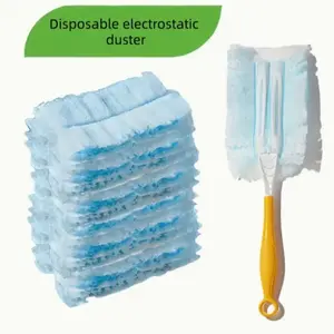 10 Piece Electrostatic Disposable Dust Removers, Feather Head and Glass Fiber Brush, Easy Cleaning for Electronics, Furniture, Fans, Bedrooms, Kitchens, Living Rooms