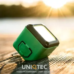 Rechargeable Waterproof COB LED Cube Keychain Light for Camping Fishing