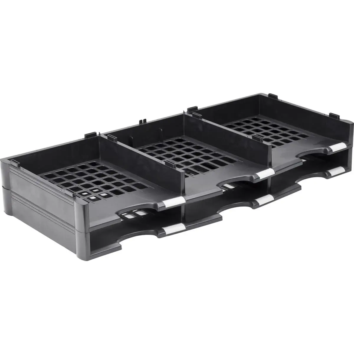 Modular 6-Compartment Literature Organizer Add-On Unit, Black
