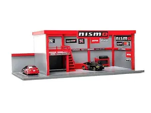 Garage Diorama w/ Advan Yokohama Stickers (MiJo) Diecast 1:64 Scale Model - American Diorama AD76530