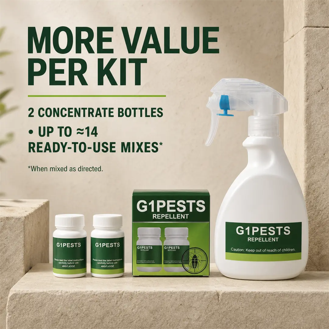 Residential Pest Control Concentrate Repellent Mix - Repels 40+ Pests (Roaches, Ants, Spiders, Bed Bugs), Pet Safe When Used as Directed, Indoors/Outdoor Application, Makes 1 Gal