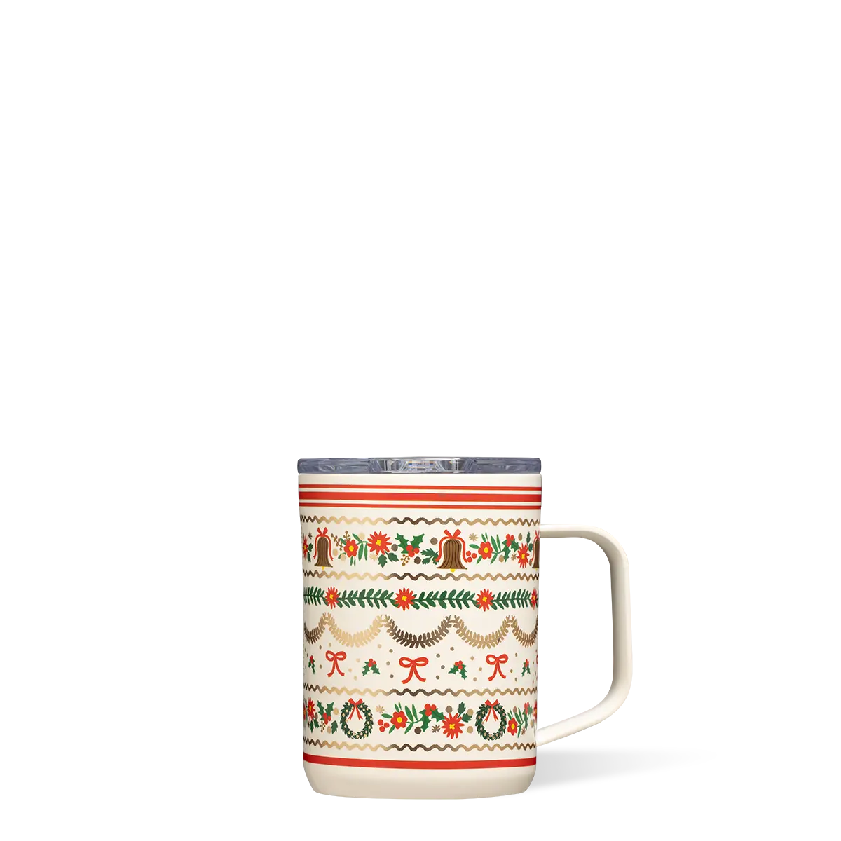 Rifle Paper Co. Holiday Mug - Classic Holiday Illustrated Graphic Design, Hand-Drawn Details, Gold Foil Shine, Drink Container, Artistic Mug, Novelty Drinkware, Christmas Gift for Coworkers, Collectible Kitchen Decor, Graphic
