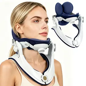 Portable Cervical Neck Support Traction Tool, Adjustable Neck Stretcher with Split Shoulder Frame, Comfort Soft Foam Liner Neck Brace for Desk Workers, Drivers & Daily Neck Care