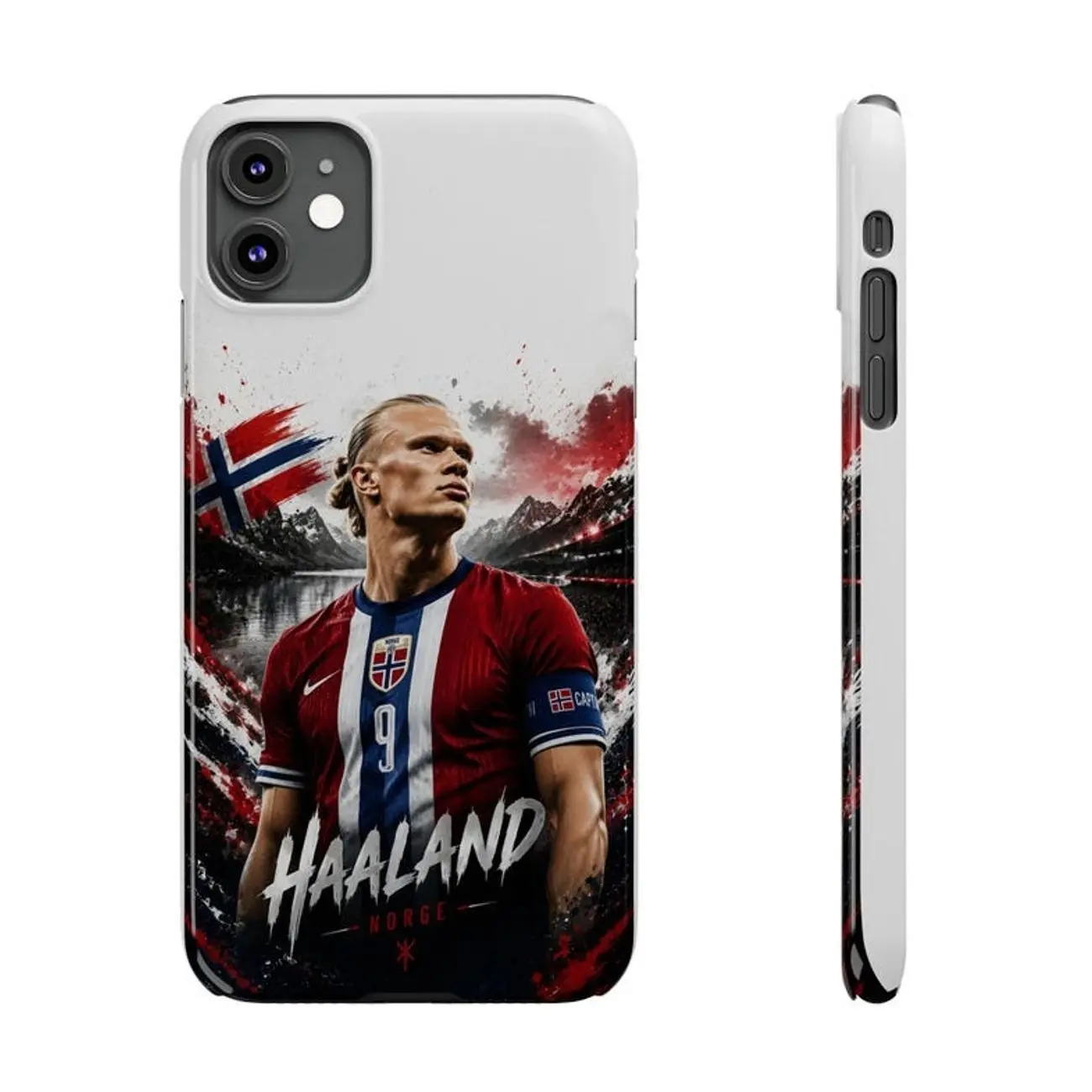 Erling Haaland Phone Case Norway National Team Captain Cover Compatible with iPhone X, 11, 12, 13, 14, 15, 16, 17 Plus Pro Promax & SS Galaxy S21-26 Series
