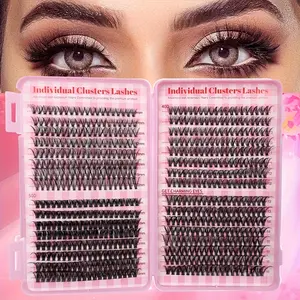 Beginner Eyelash Set, 640 Clusters, 9-16mm C Curl, Ultra Soft Lashes, Easy to Use, Multiple Choices, Ideal for Beginners, Eyelash Extensions Set