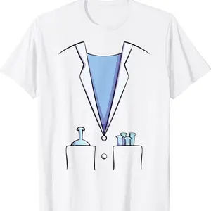 Scientist Costume T-shirt, For Halloween Lab Coat Cosplay Tee