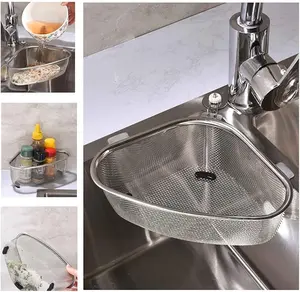 Stainless Steel Triangle Sink Strainer Basket, Food Catcher, Kitchen Drain Rack