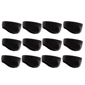 12 Packs Black Ear Warmer Headband Set, Winter Ear Muffs Cold Weather Ear Covers for Men Women Running Cycling Sports