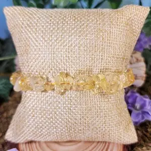 Citrine Crystal Chip Bracelet - Leadership and Abundance Stone hippiejewelry earthy jewelry