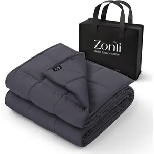 Weighted Blanket 60"x80" 20lbs Dark Grey Queen Size for Adults, High Breathability Heavy Blanket Soft Material with Premium Glass Beads
