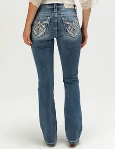 MISS ME Wing Womens Mid Rise Bootcut Jeans