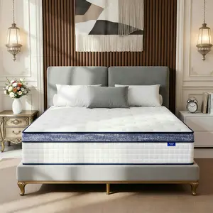 Full Size Queen Mattress,Thick Luxury Comfort Layer, Breathable & Soft on Skin 8/10/12/14 Inch Innerspring Multilayer Hybrid Full Mattresses - Ergonomic Design with Memory Foam and Pocket Spring Mattress Full Size, Ideal for Bedroom & Home Use