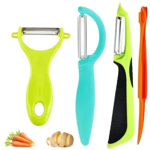 4pcs(Multiple sizes) plastics Vegetable Potato Peelers for Kitchen, Y Peeler for Apple Fruit Carrot Zucchini Cucumber Potatoes, Good Grip Veggie Peeler Makes Peeling Very Easy Beauty & Personal Care Silicone Utensils