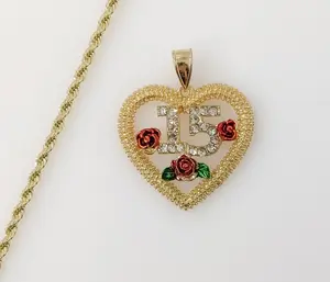 Plated Heart "My 15" Quince 3mm Rope/Braided Chain Necklace