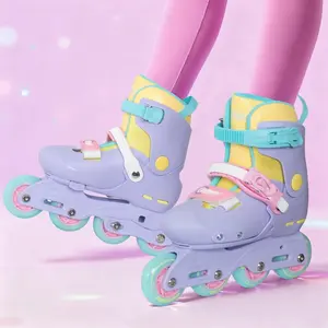 4 Size Expandable, Nattork Kids Adjustable Inline Skates, Triple Safety Closure, Smooth ABEC-7 PU Wheels, Beginner Inline Skates for Boys Girls 4-12, Indoor Outdoor Birthday Gift