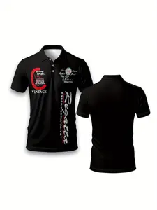 Halloween Christmas Carnival New Fashion Trends Men's Casual Sporty Printed Short-Sleeved Polo Shirt Outfit Top Daily Golf Tennis Sport Top Travel Light Breathable Polyester Fiber Fabric