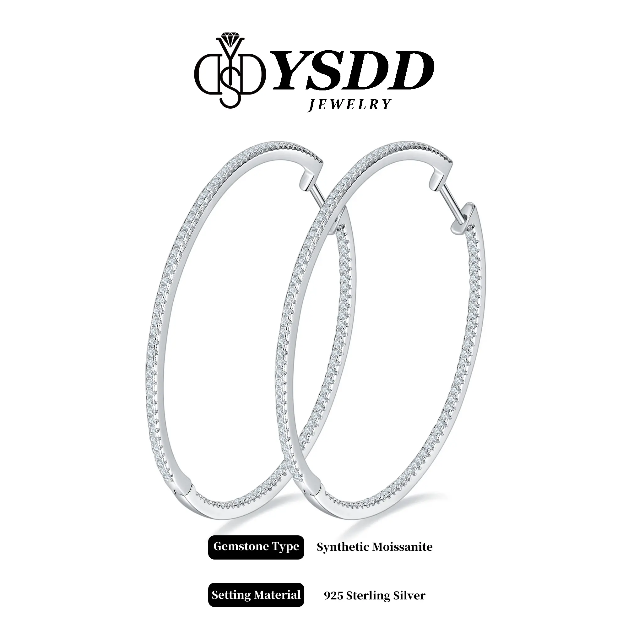 【5.23 Starburst Orbit】4CM 3CT Total Big Infinity Hoop vvs Synthetic Moissanite Earrings in 925 Sterling Silver