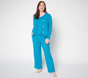 MUK LUKS Tall Brushed Wide Rib Three Piece Lounge Set