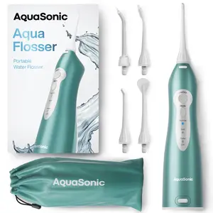AquaSonic Aqua Flosser Standard, Lightweight & Waterproof, 5x More Effective than Traditional Flossing Portable Oral Irrigator Dental Cleaning Kit Cleanser