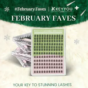 KEYYOU Fairy Single Length DlY Lash Cluster Invsible Band Natural 10mm 12mm 14mm 16mm Waterproof Long-Lasting Eyelashes Extensions 144pcs D Curl Easy to Use for Beginners Feline lash look Medusa Lash handmade lash TikTok Shop FebruaryFaves