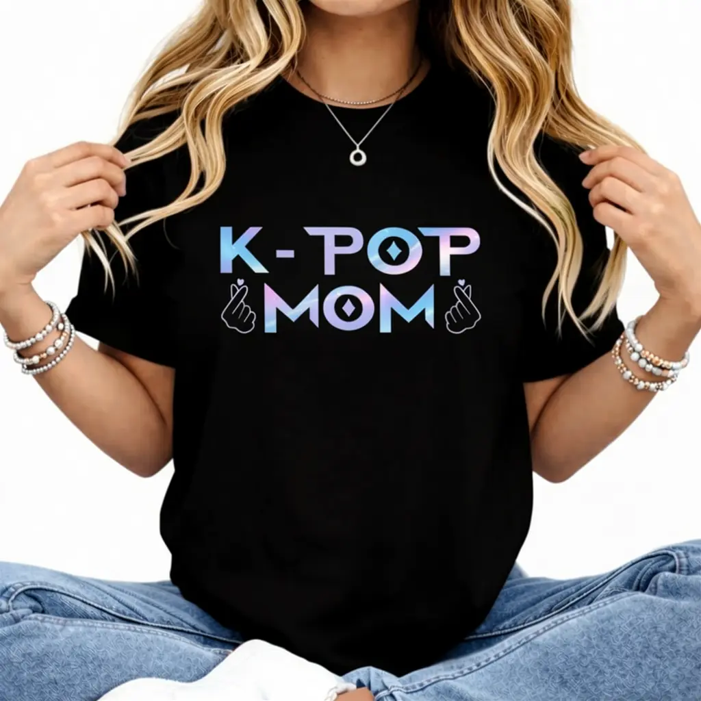 Women's 100% Cotton Funny K-Pop Graphic T-Shirt, Breathable Fabric, Stylish Sleeves, Streetwear Top, Birthday Gift for Moms summerwins,summerwins