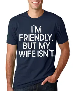 I'm Friendly But My Wife Isn't Funny Warning T-shirt, Mens GIft Humor Saying Crewneck, Anniversary Marriage Husband Wife Hoodie