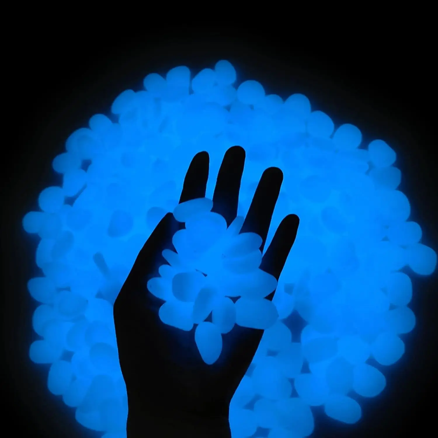 300pcs Glowing River Rocks, Outdoor Decoration Decorative Stones, Outdoor Garden Accessory, Garden Accessories for Garden Lawn Courtyard, Aquarium Path Fish Tank, Solar Powered Creative Gift