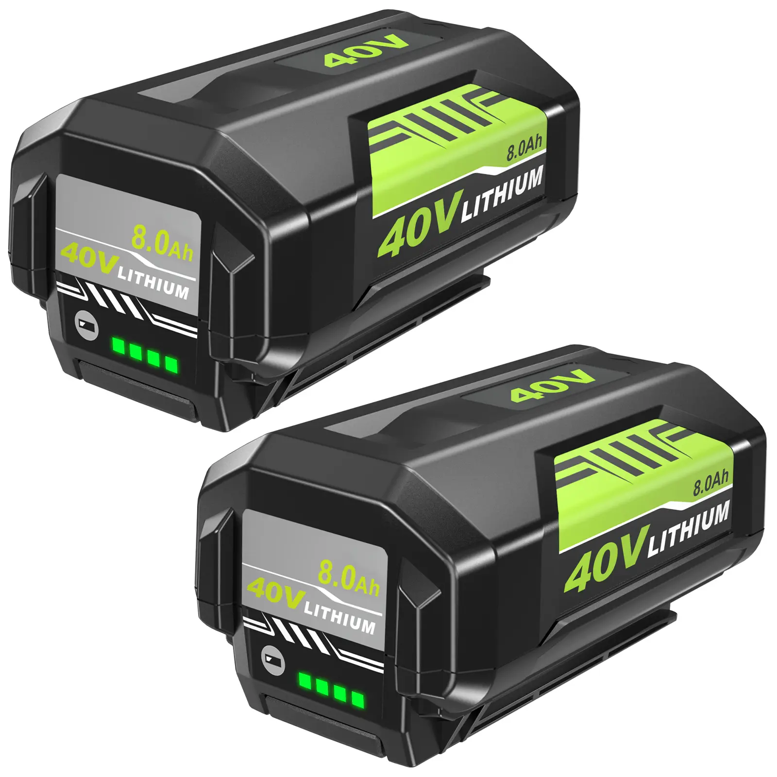 2-Pack 8.0Ah Upgraded Ryobi 40V OP4040 Cordless Tool Replacement Batteries, Extended Capacity Lithium Batteries with Doubled Runtime & Power