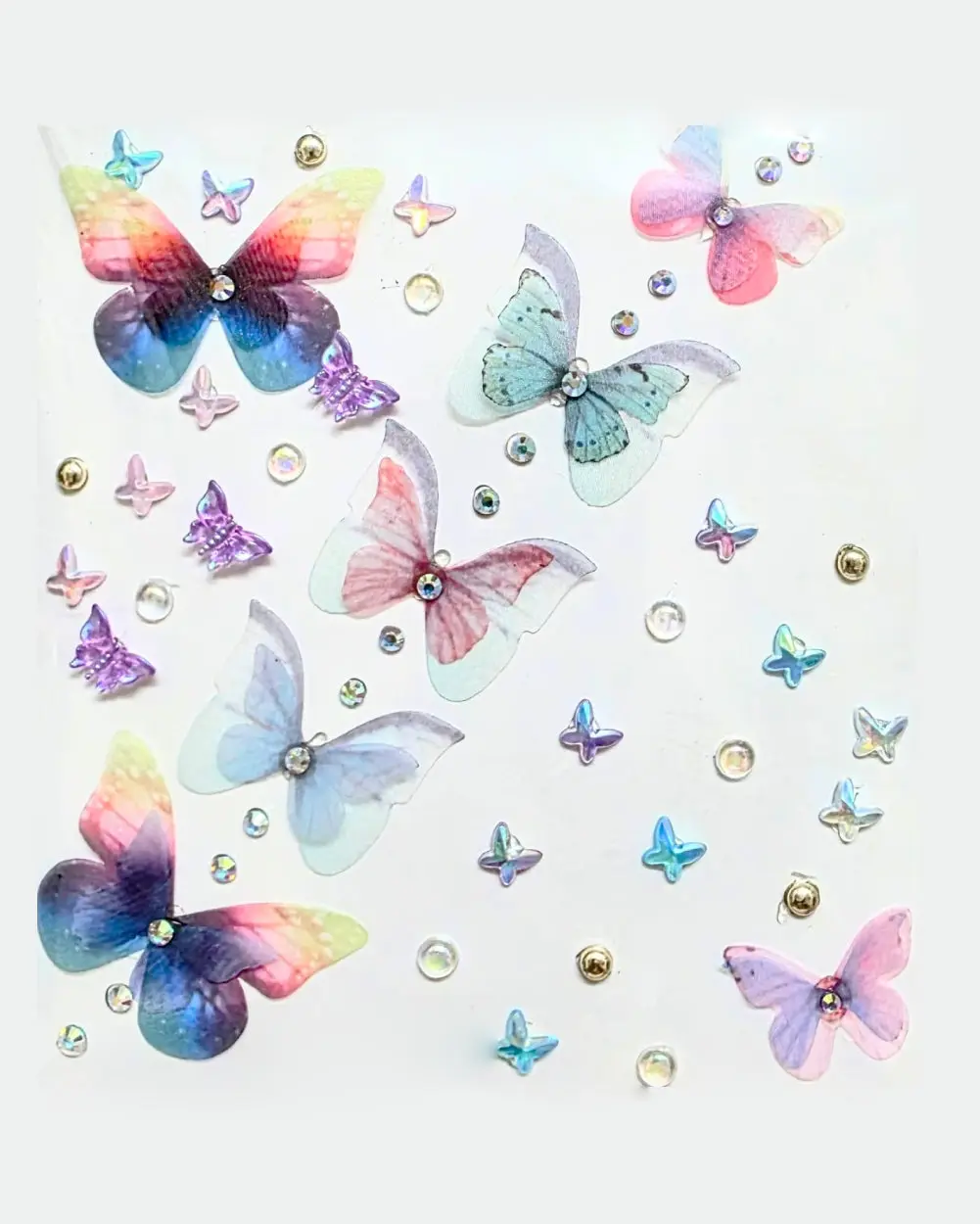 Festi Flutter Butterfly Mesh Ephemeral Sticker Tattoos Mix Pack - Temporary Face & Body Tattoos for DIY Scrapbooking, Stamping, Ephemeral Tattoos