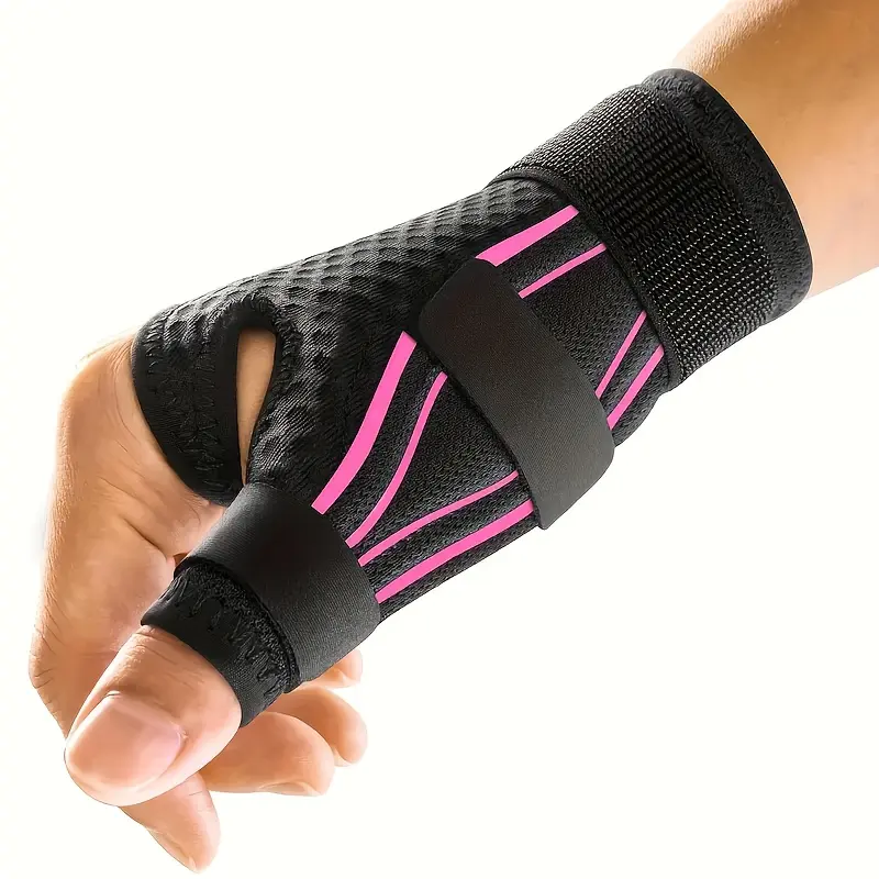Adjustable Red Line Thumb & Wrist Support Brace - Sports Stabilizer for Basketball, Weightlifting, Outdoor Activities - Wrist Pain Relief