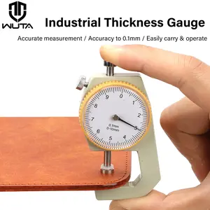 WUTA Industrial level Thickness Gauge 0-10mm Accuracy 0.1mm Dial Steel Pocket-Sized Tool for Leather Metal Jewelry