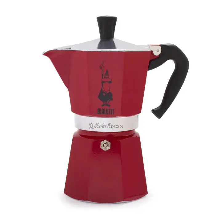 6-Cup Moka Express Coffee Maker - Red