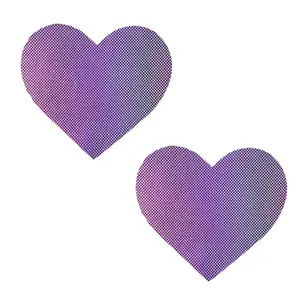 Lustful Lilac Holographic I Heart U Nipple Cover Pasties