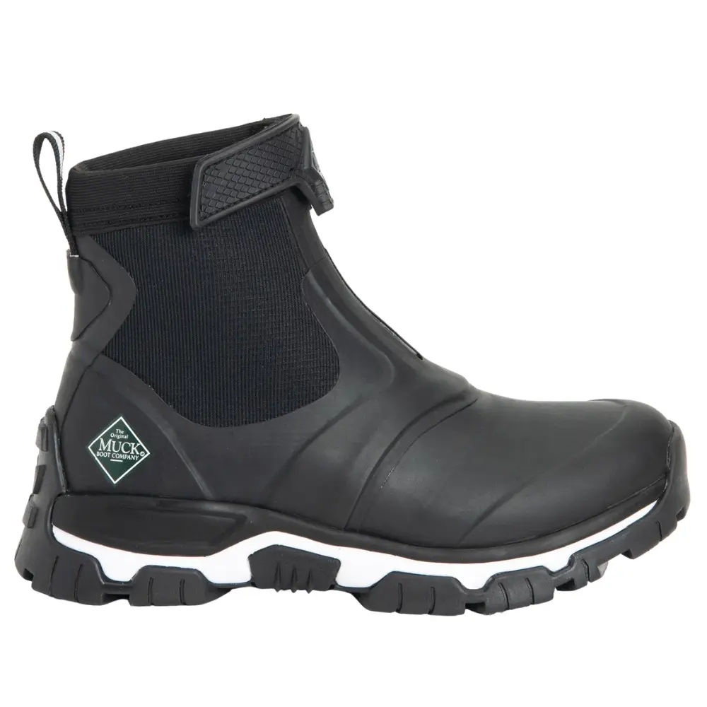 Muck Boot Womens Apex Mid Zip Pull On Rain Casual Boots Ankle Low Heel 1-2" - Black Muck Boot Womens Apex Mid Zip Pull On Rain Casual Boots Ankle Low Heel 1-2" - Black