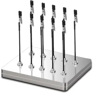 Helping Hands for Soldering with 10 Flexible Magnetic Clips - Steel Box Station, Ideal as a Model Painting Stand, Soldering, and Crafts (Silver)