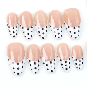 PG65 MuseMood 100% Handcrafted Pure Polka Press-On Nails | Reusable, Long-Lasting, Salon-Quality