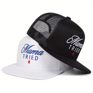 Unisex Letter Embroidered Hip Hop Hat Mesh Hat Outdoor Adjustable Sunscreen Leisure Hat Spring Autumn Travel Tourism Beach Vacation